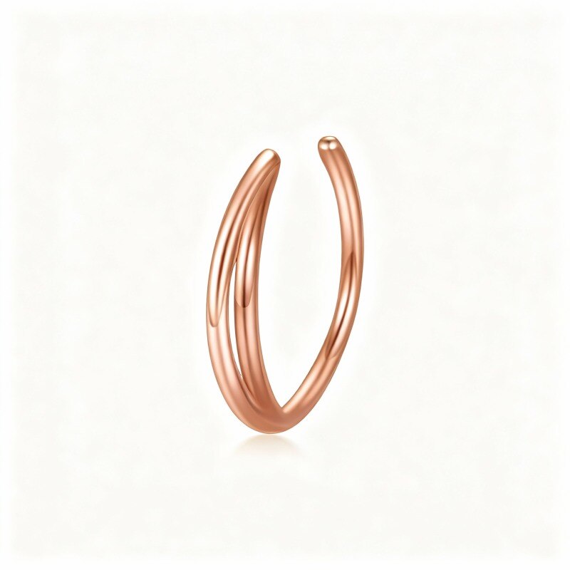 Piercing para nariz em forma de lua em ouro rosa 14K-1