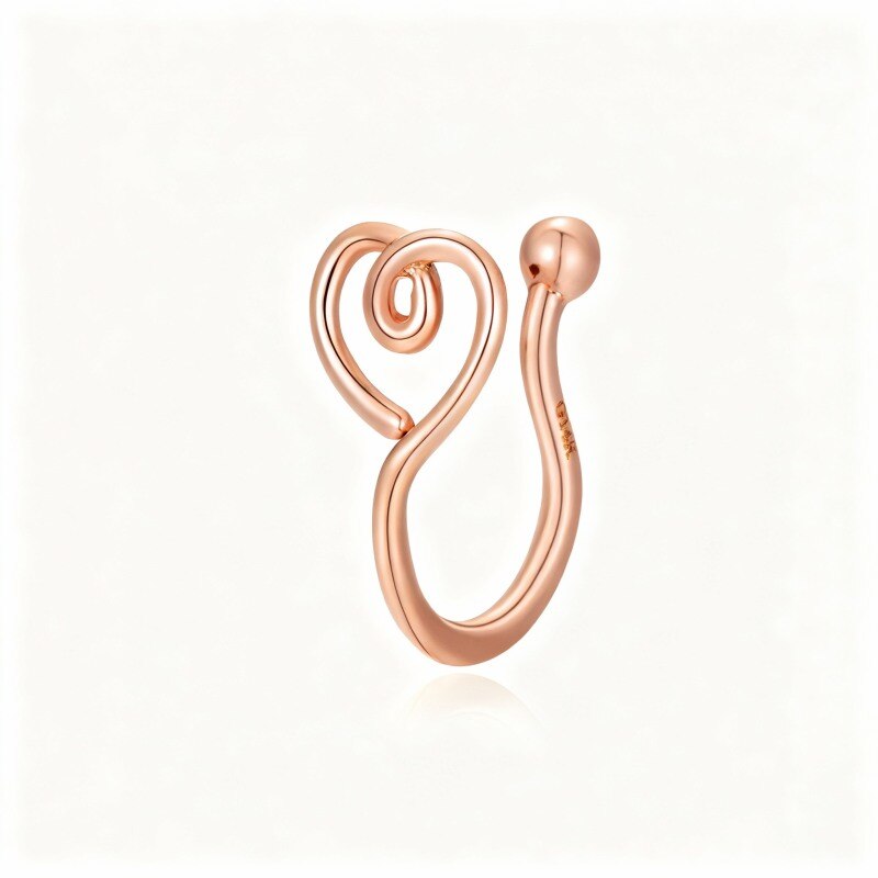 Anillo nasal de oro rosa de 10 quilates-1