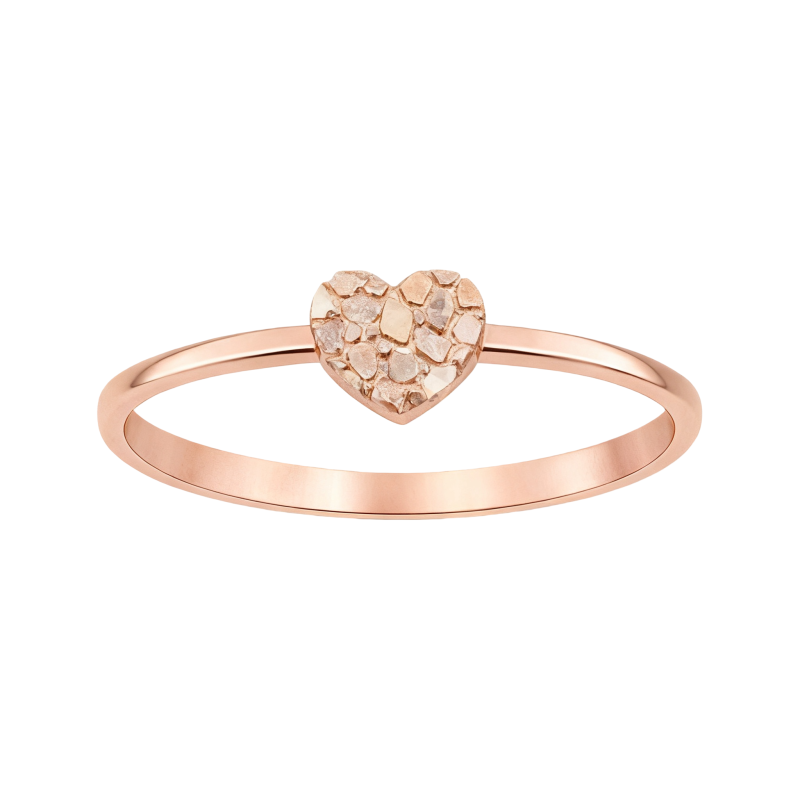 Anillo de corazón de oro rosa de 14 quilates sin piedra-1