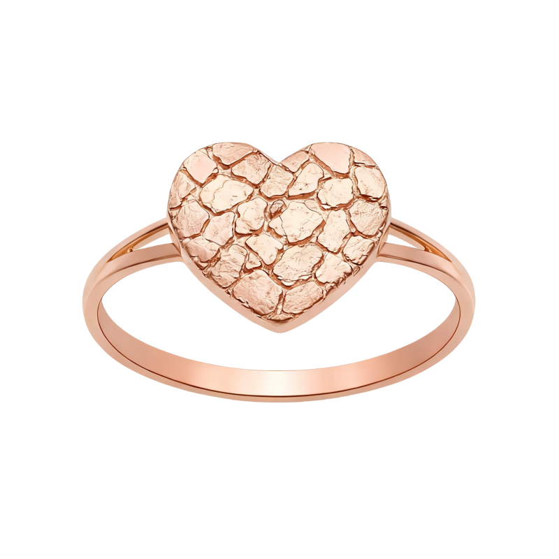 Anillo de corazón de oro rosa de 14 quilates sin piedra-1