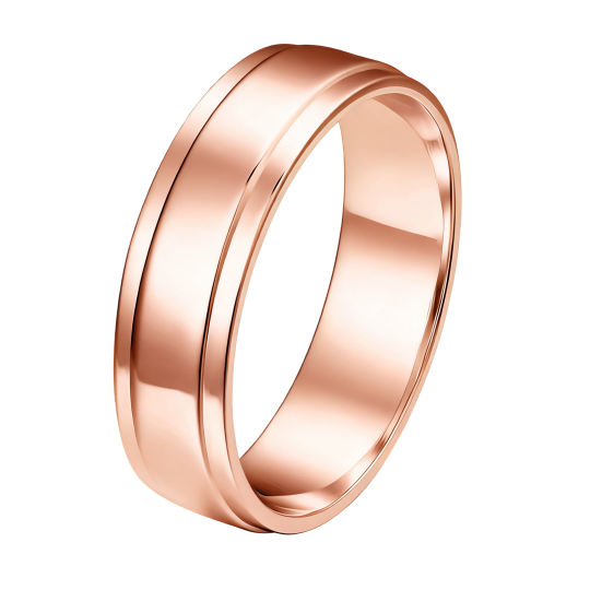 Aliança de homem em ouro rosa 10K sem pedras.