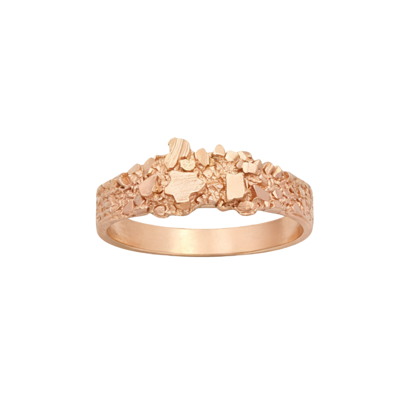Anillo de oro rosa de 10 quilates sin piedras-1