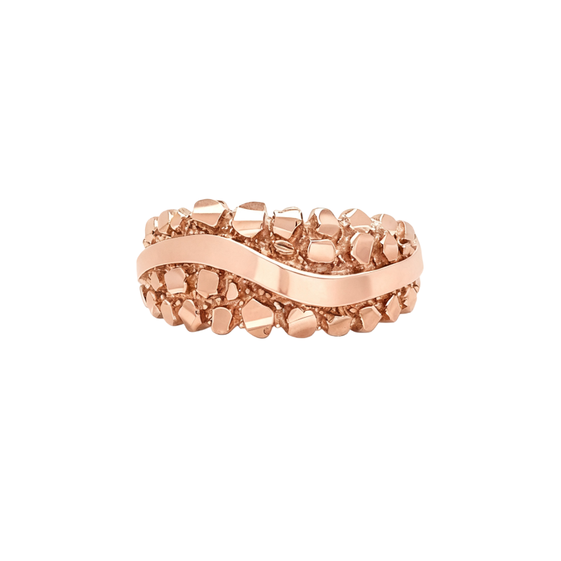Anillo de oro rosa de 10 quilates sin piedras para hombre-1
