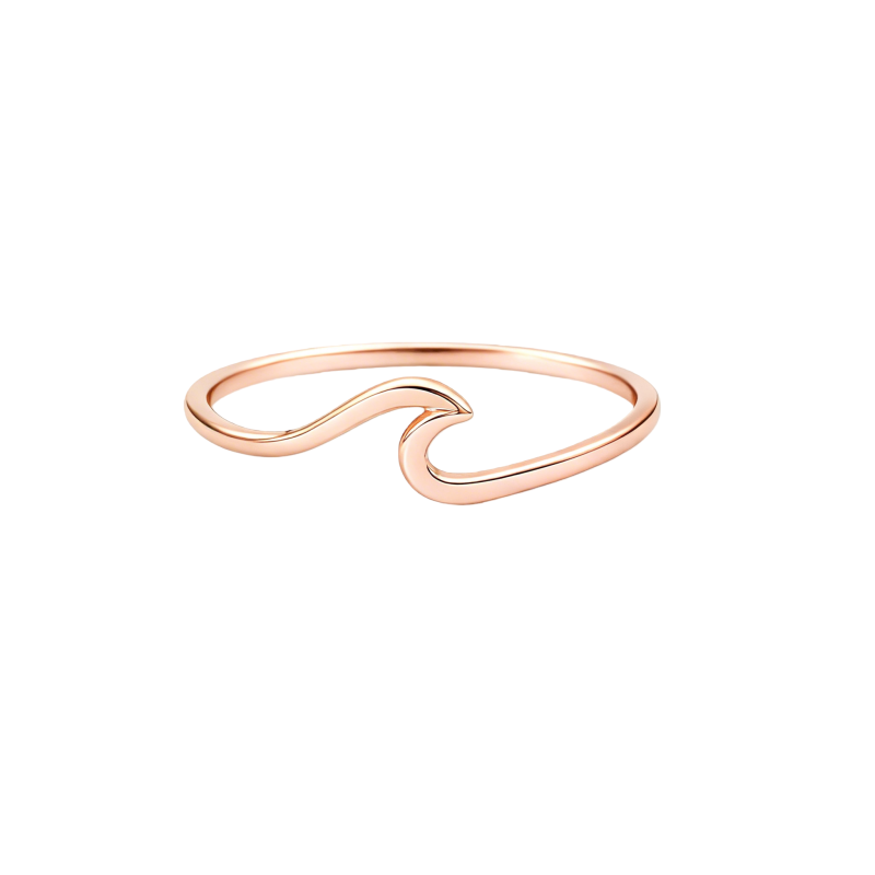 Anillo apilable de oro rosa de 18 quilates sin piedras-1