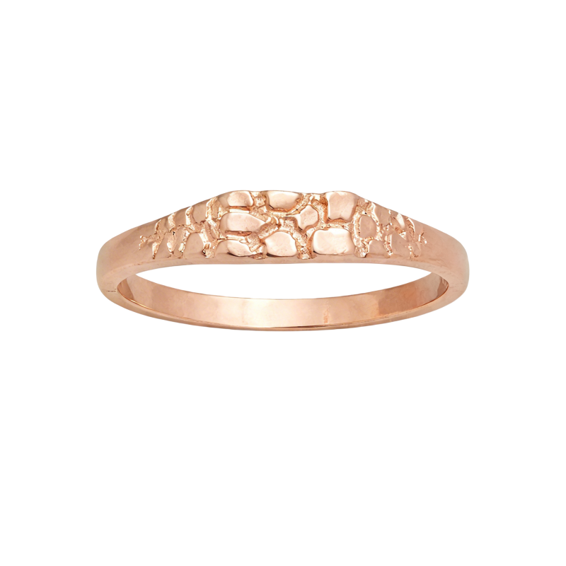 Anillo apilable de oro rosa de 18 quilates sin piedras-1