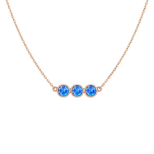 Collier pendentif en or rose 10 carats et opale