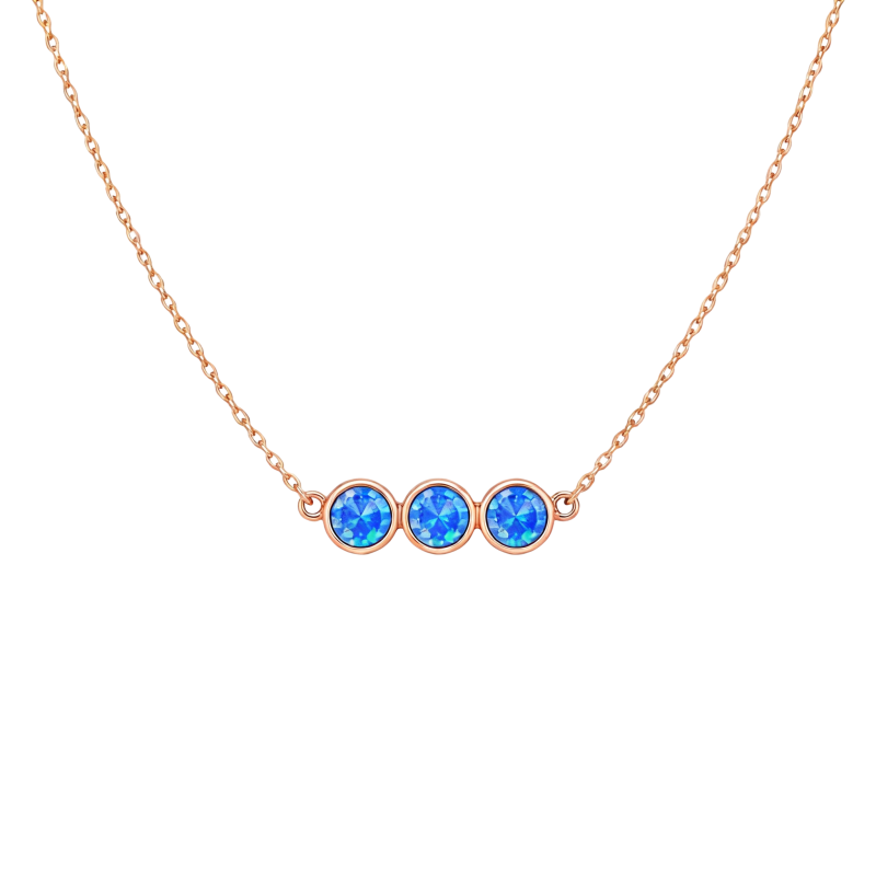 Collier pendentif en or rose 18 carats et opale-1