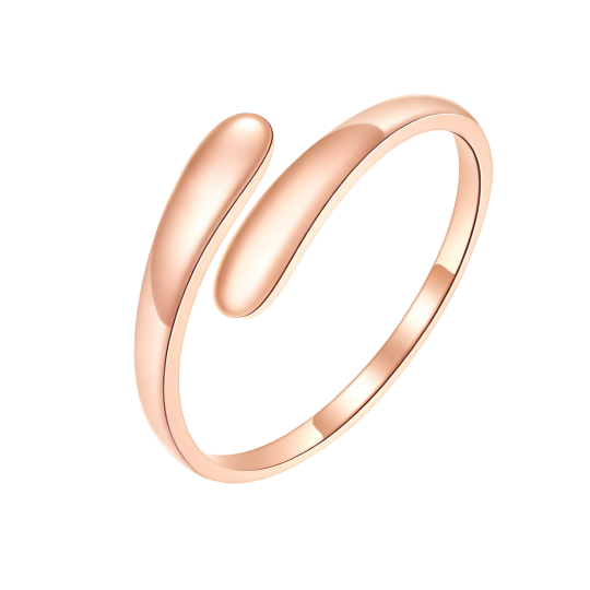 Anel aberto em ouro rosa 10K