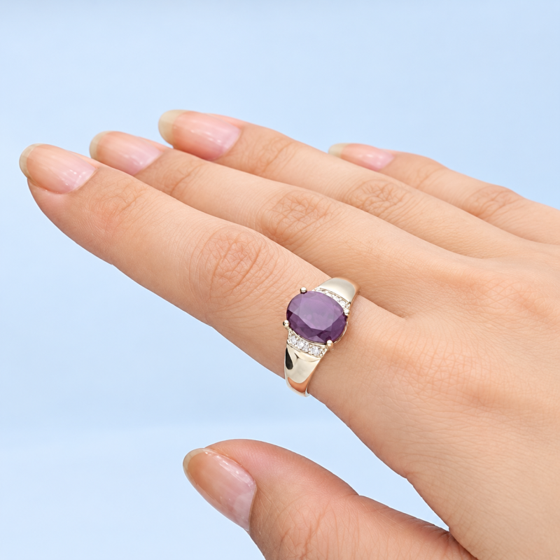 18K Rose Gold Oval Cut Custom Engagement Ring-2