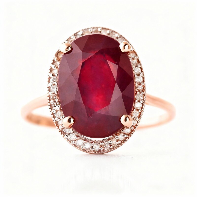 Maßgefertigter Ring aus 9-karätigem Roségold mit ovalem Schliff-1