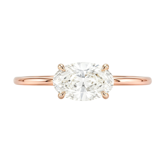 10K Rose Gold Oval Cut Lab-Grown Diamond Custom Engagement Ring D Color VVS1 Clarity 3EX IGI Certified
