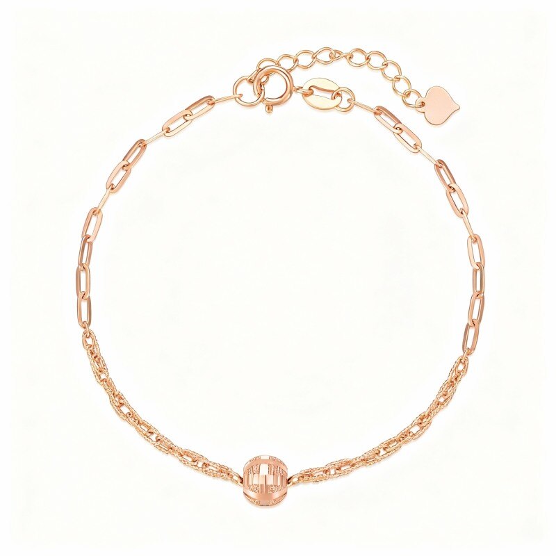 Pulsera de clip de oro rosa de 10 quilates-1