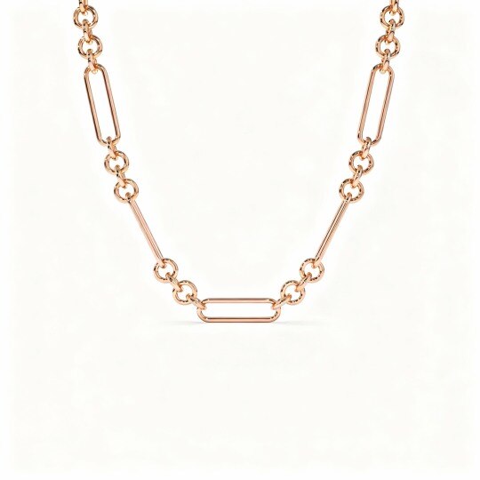 10K Rose Gold Paperclip Chain Necklace