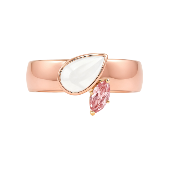 10K Rose Gold Pear Cut Lab-Grown Diamond Custom Engagement Ring D Color VVS1 Clarity 3EX IGI Certified
