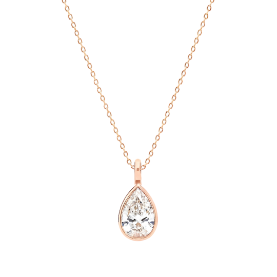 10K Rose Gold Pear Cut Lab-Grown Diamond Lab-Grown Diamond Necklaces