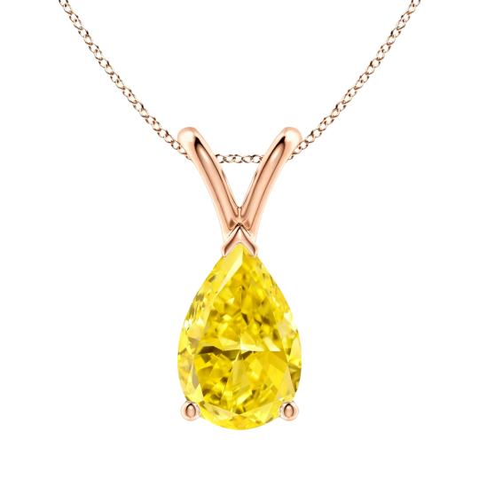 10K Rose Gold Pear Cut Lab-Grown Diamond Lab-Grown Diamond Necklaces