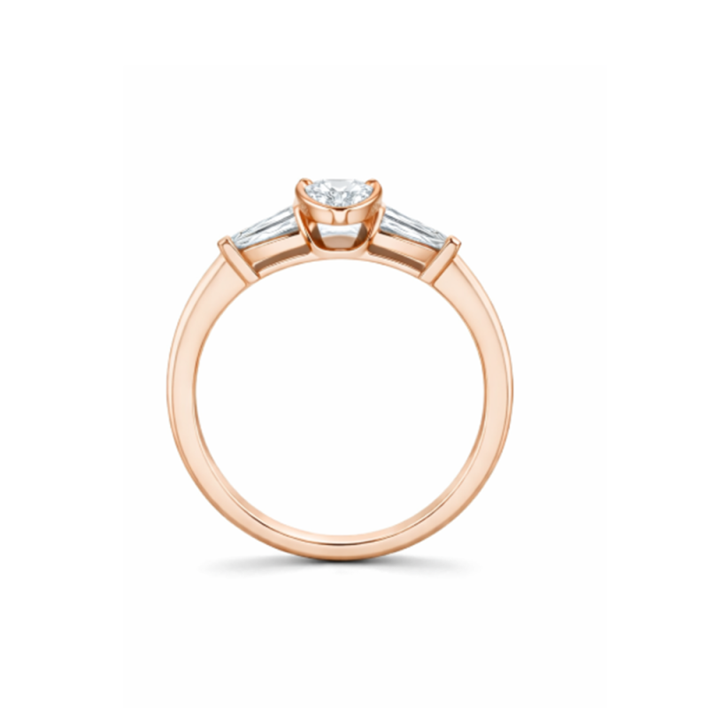 18K Rose Gold Pear Cut Moissanite Engagement Ring-3