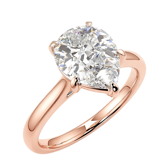10K Rose Gold Pear Cut Moissanite Engagement Ring