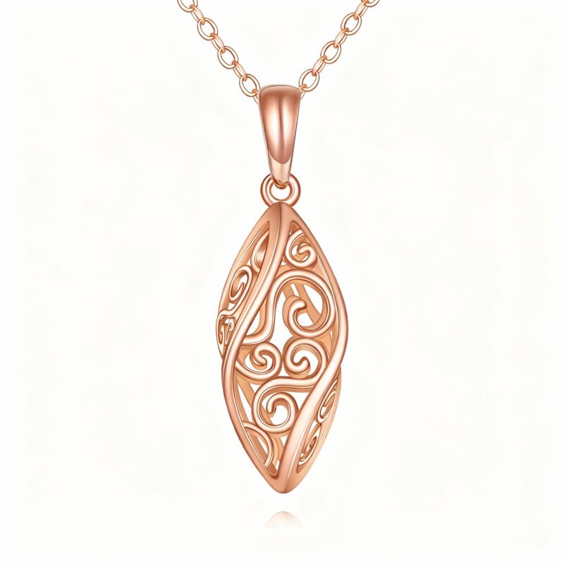Collar con colgante de oro rosa de 14 quilates-1