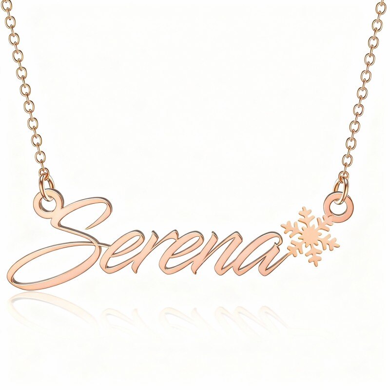 14K Rose Gold Personalized Classic Name Pendant Necklace-1