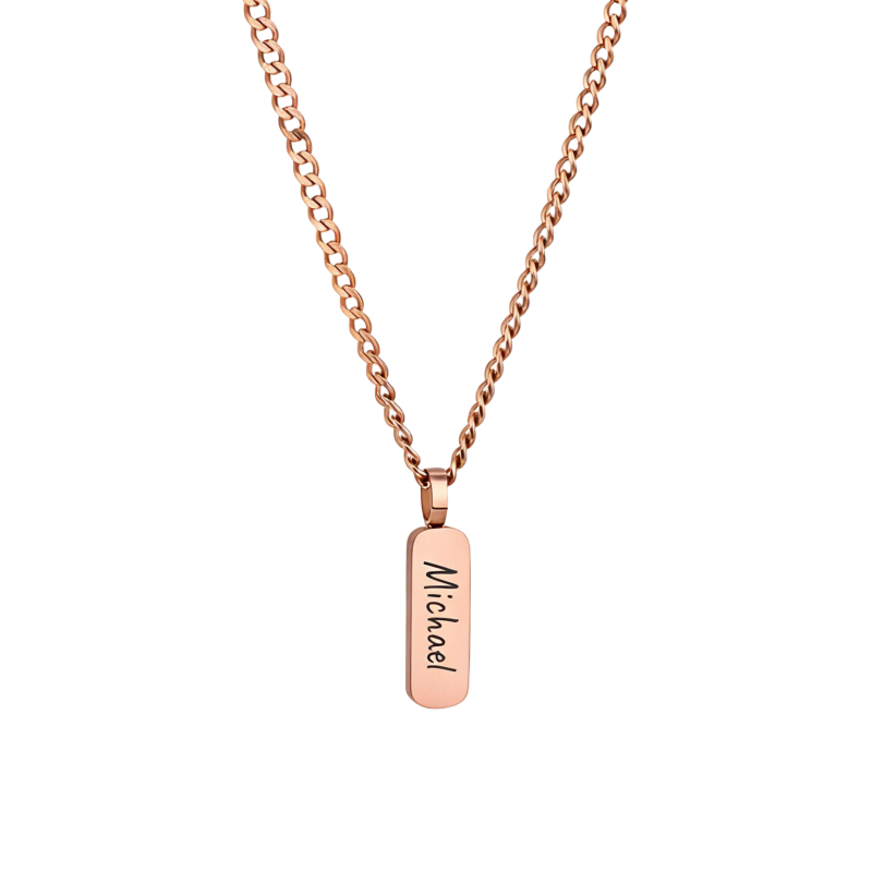 10K Rose Gold Personalized Classic Name Pendant Necklace-1