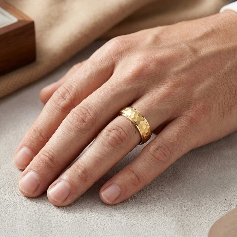 Bague personnalisée à gravure en or rose 18K-2