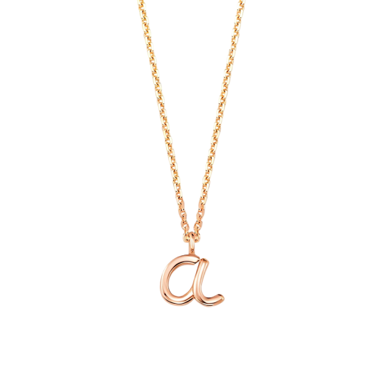 Collar con colgante de inicial personalizada en oro rosa de 10 quilates