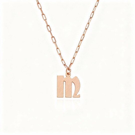 Collar con colgante de inicial personalizada en oro rosa de 10 quilates