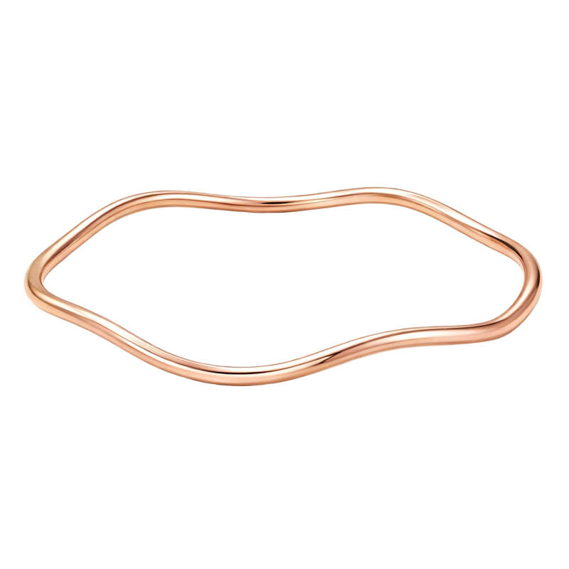 Pulsera rígida lisa de oro rosa de 18 quilates-1