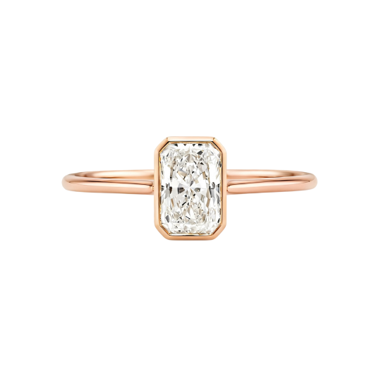 10K Rose Gold Radiant Cut Lab-Grown Diamond Custom Engagement Ring D Color VVS1 Clarity 3EX IGI Certified