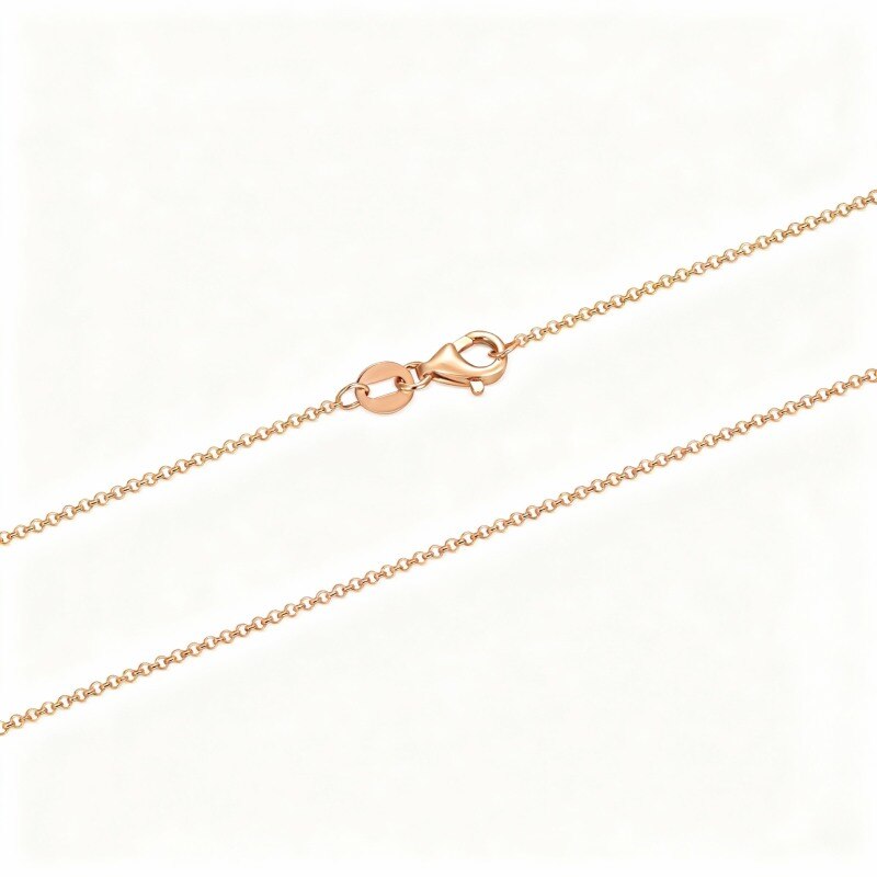 Collier à chaîne rolo en or rose 14 carats-1