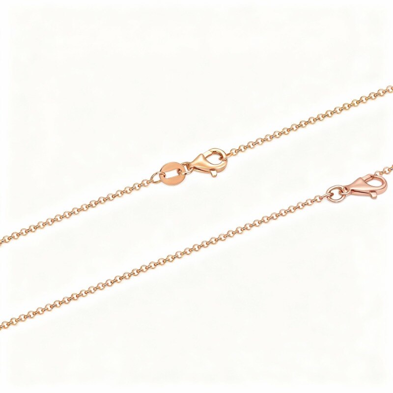 18K Rose Gold Rolo Chain Necklace-1