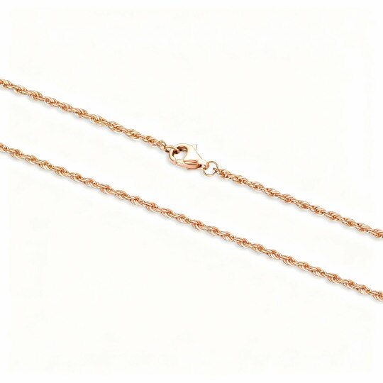 10K Rose Gold Rope Chain Necklace