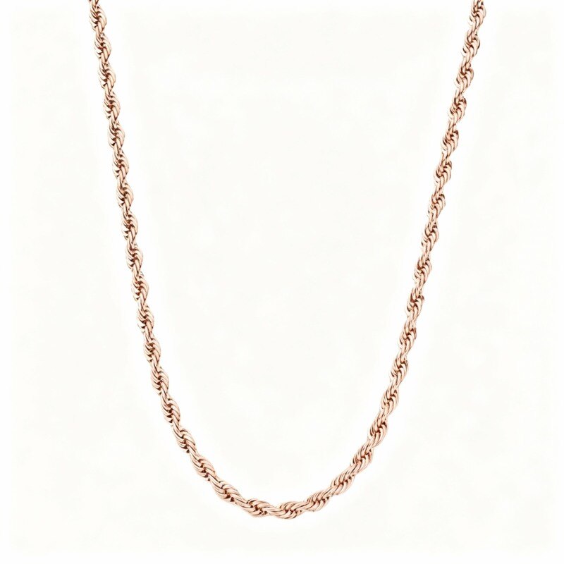 Halskette mit Seilkette aus 18-karätigem Roségold für Herren-1