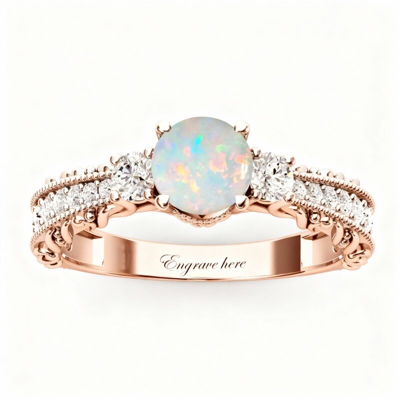 10K Rose Gold Round Cut Custom Engagement Ring-4