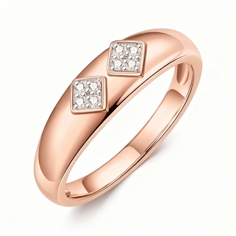 10K Rose Gold Round Cut Diamond Custom Men's Band D Color VVS1 Clarity 3EX-3