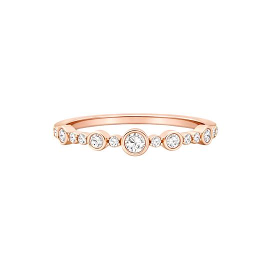 Anillo de compromiso de oro rosa de 10 quilates con talla redonda