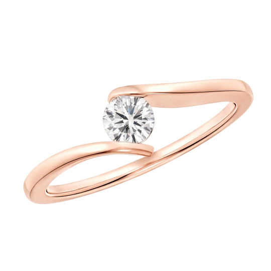 Anillo de compromiso personalizado de oro rosa de 10 quilates con diamante sintético redondo de talla redonda, color D, claridad VVS1, certificado por IGI 3EX.