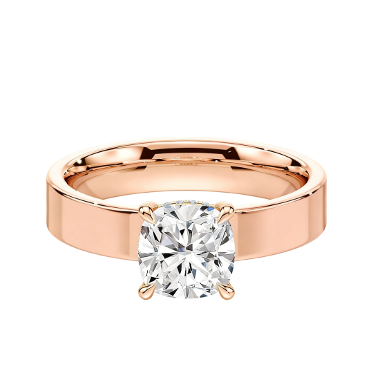 10K Rose Gold Round Cut Lab-Grown Diamond Custom Engagement Ring D Color VVS1 Clarity 3EX IGI Certified