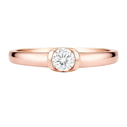 10K Rose Gold Round Cut Moissanite Engagement Ring