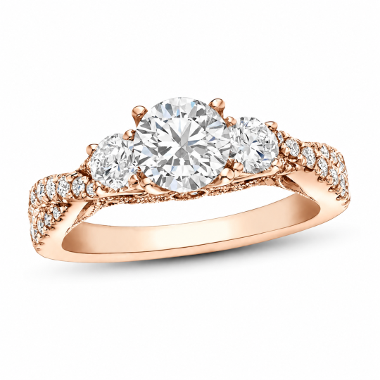 10K Rose Gold 1.5 CTW Round Cut Moissanite Engagement Ring