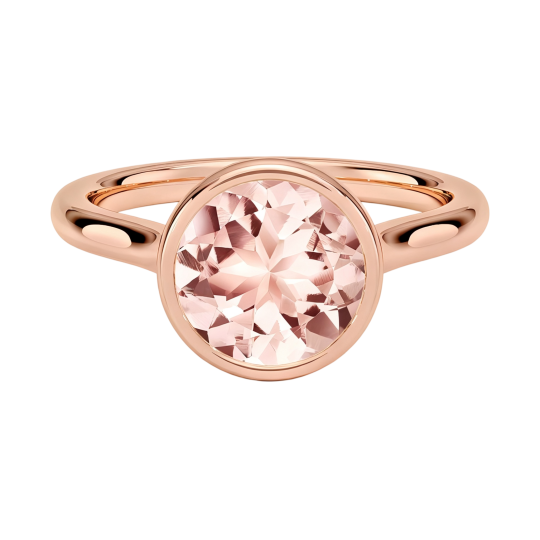 10K Rose Gold Round Cut Morganite Engagement Ring