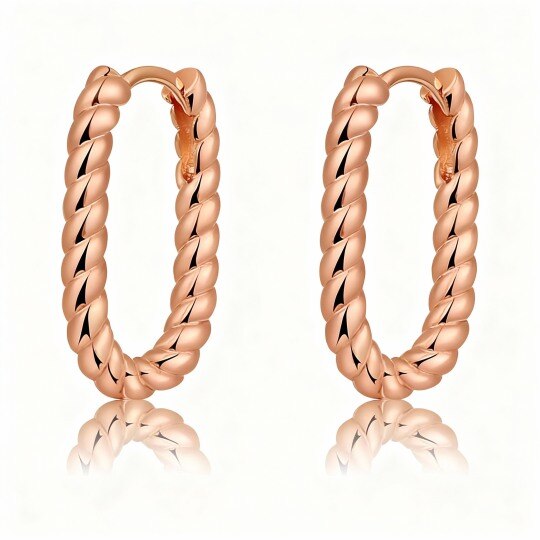 Runde Creolen aus 10-karätigem Roségold