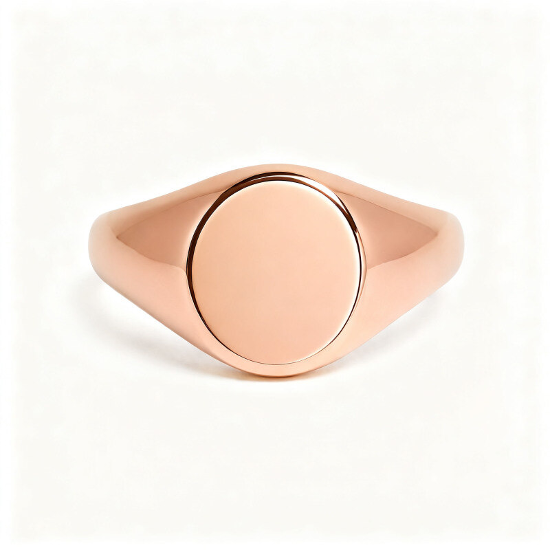 Runder Siegelring aus 10-karätigem Roségold für Herren-1