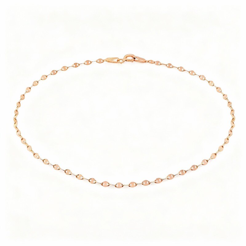 Tobillera de cadena simple de oro rosa de 10 quilates-1