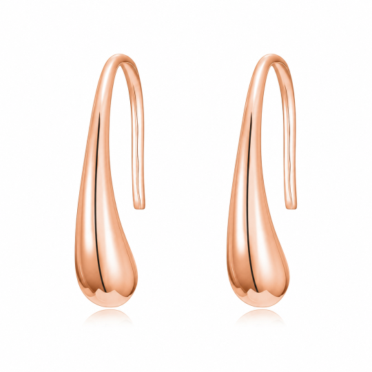 18K Rose Gold Teardrop Drop Earrings
