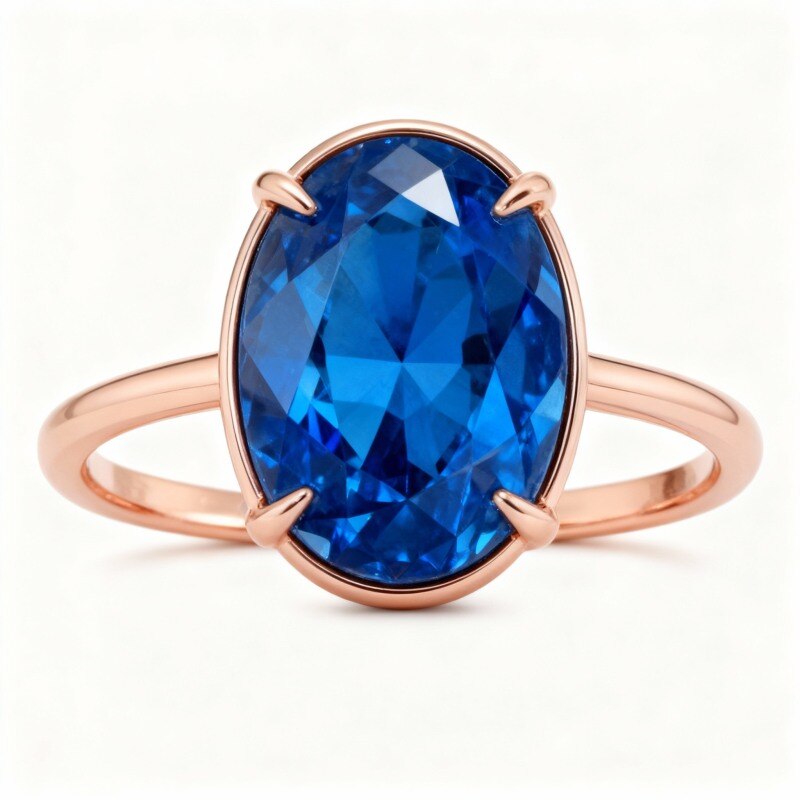 Anillo de oro rosa de 10 quilates con topacio para parejas, madre y hermanas-12