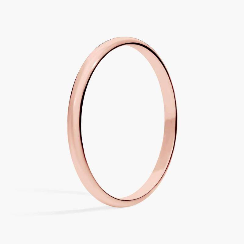 Klassischer, leicht gebogener Ehering aus 10-karätigem Roségold, 2 mm breit-4