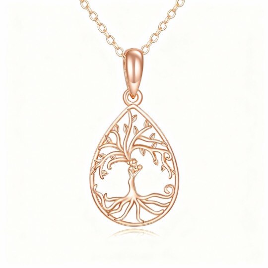 10K Rose Gold Tree Of Life Pendant Necklace
