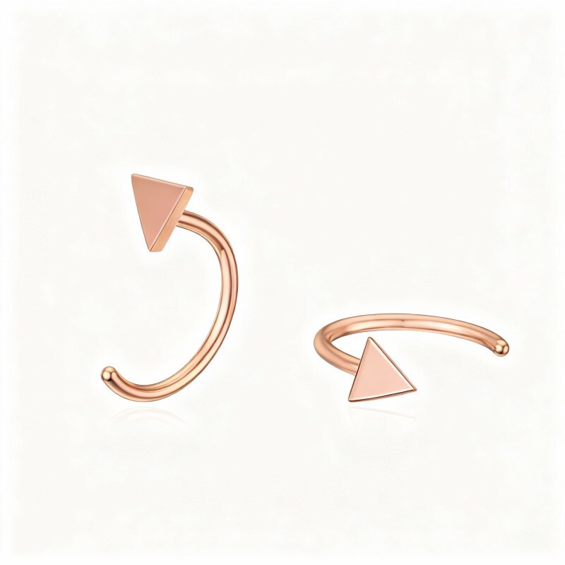 Pendientes triangulares de oro rosa de 10 quilates-1